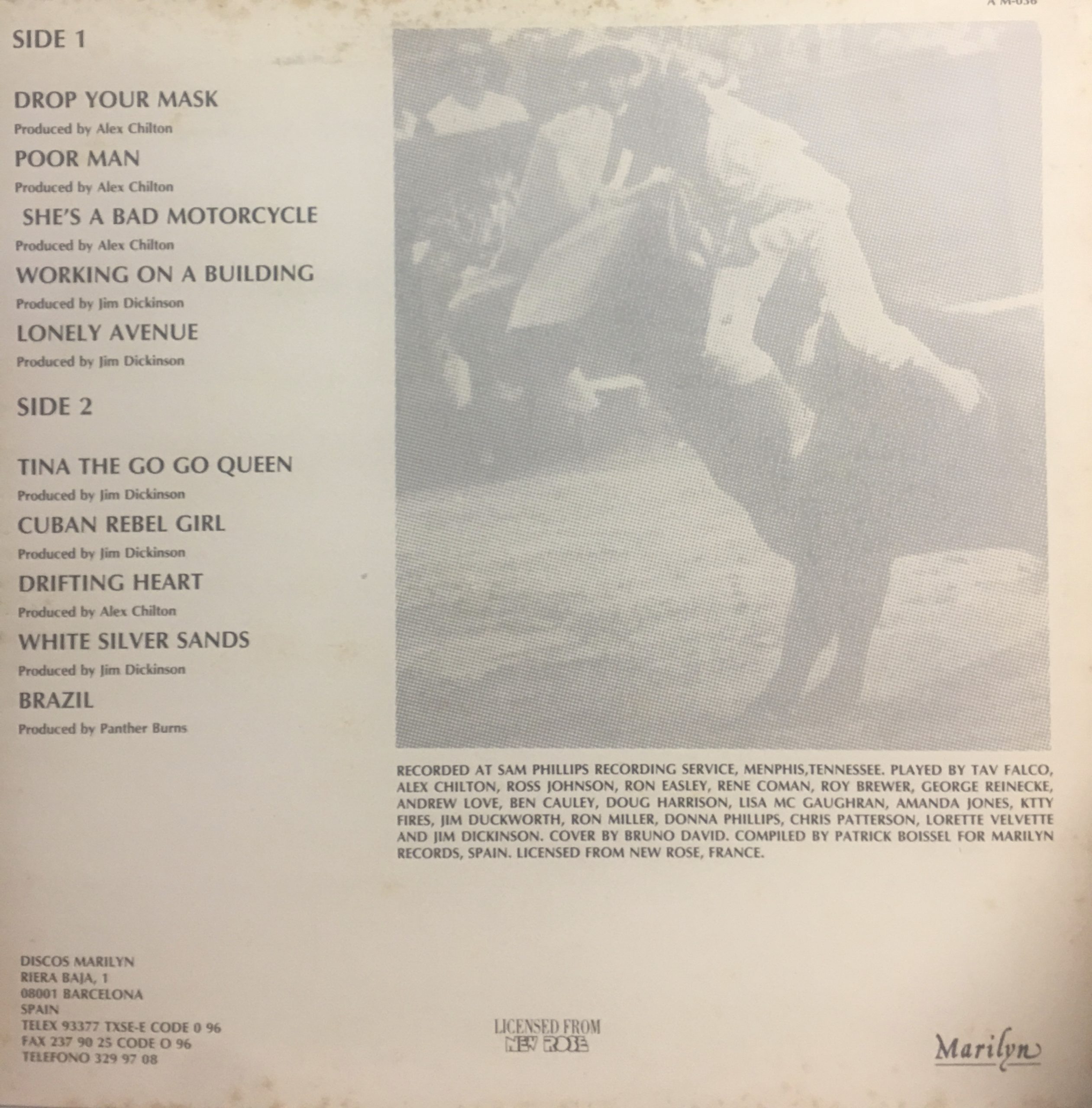 THE FALCO´S CONTRAPORTADA LP