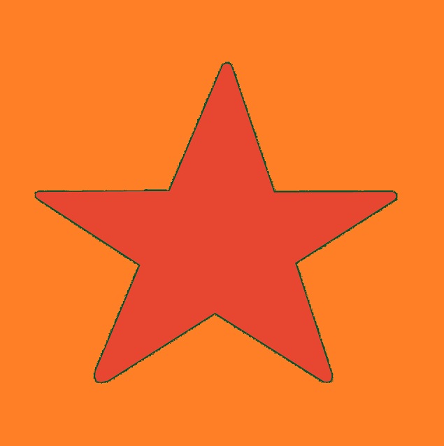 ESTRELLA ROJA CAMISETA NARANJA - manga corta